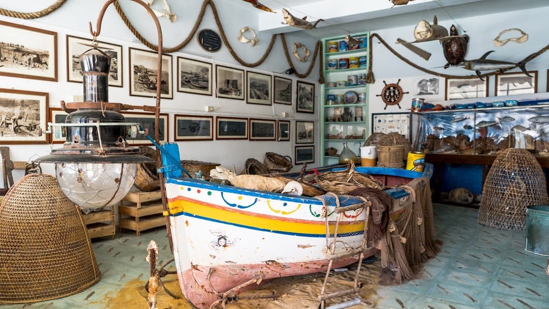 The Anchovy Museum is decorated with fishing paraphernalia