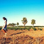 Girl in a Marsala vineyard
