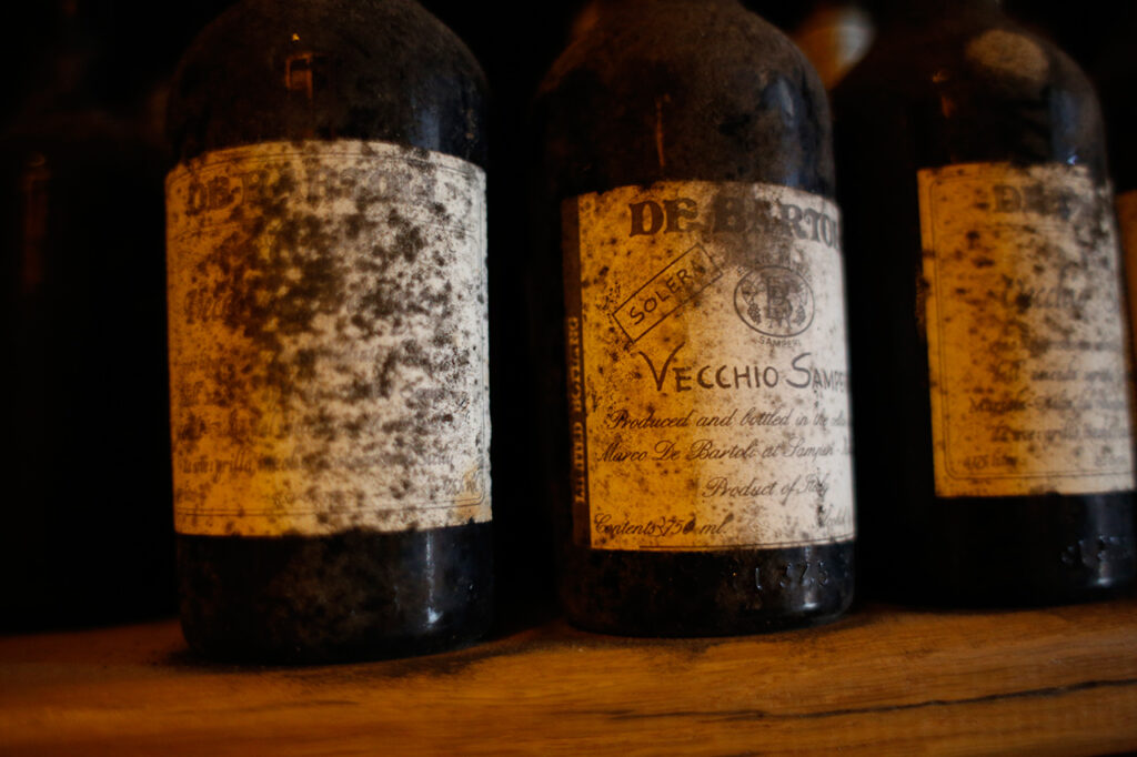 Bottles of Vecchio Samperi wine from Marsala