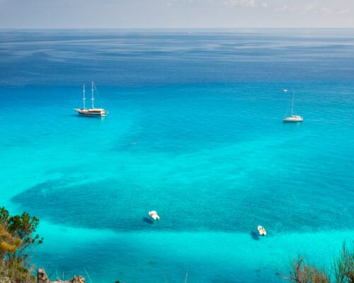 Turqoise Water on Lipary Island Shores , Aeolian Islands , Sicily, Italy.