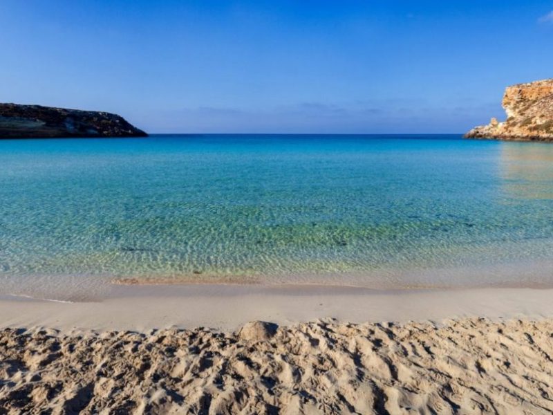 Beach in Lampedusa in Sicily