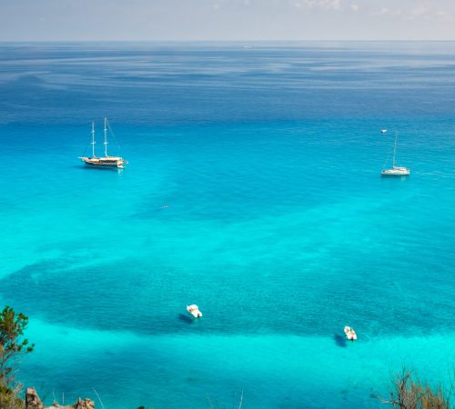 Turqoise Water on Lipary Island Shores , Aeolian Islands , Sicily, Italy