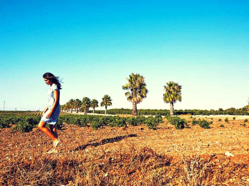 Girl in a Marsala vineyard