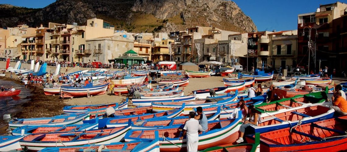 The fishing village of Aspra in Sicily